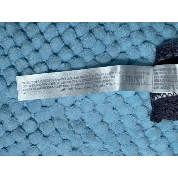 Jenni Intimates Thong Panty Nairobi Stripe Navy Blue White Lace Trim, XXL, NWT - Picture 6 of 7